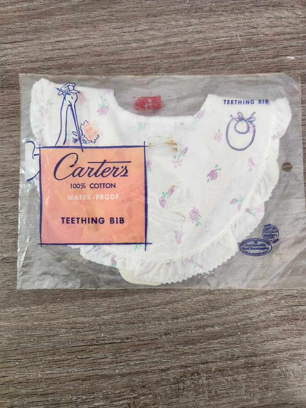 Vintage Carter's Teething Baby Girl Bib